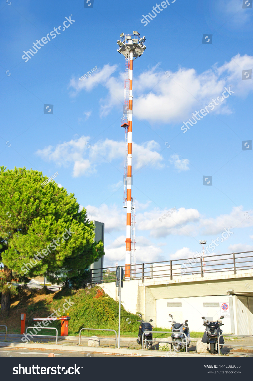Battery Floodlights Airport Genoa Italy Europe Stock Photo Edit Now 1442083055