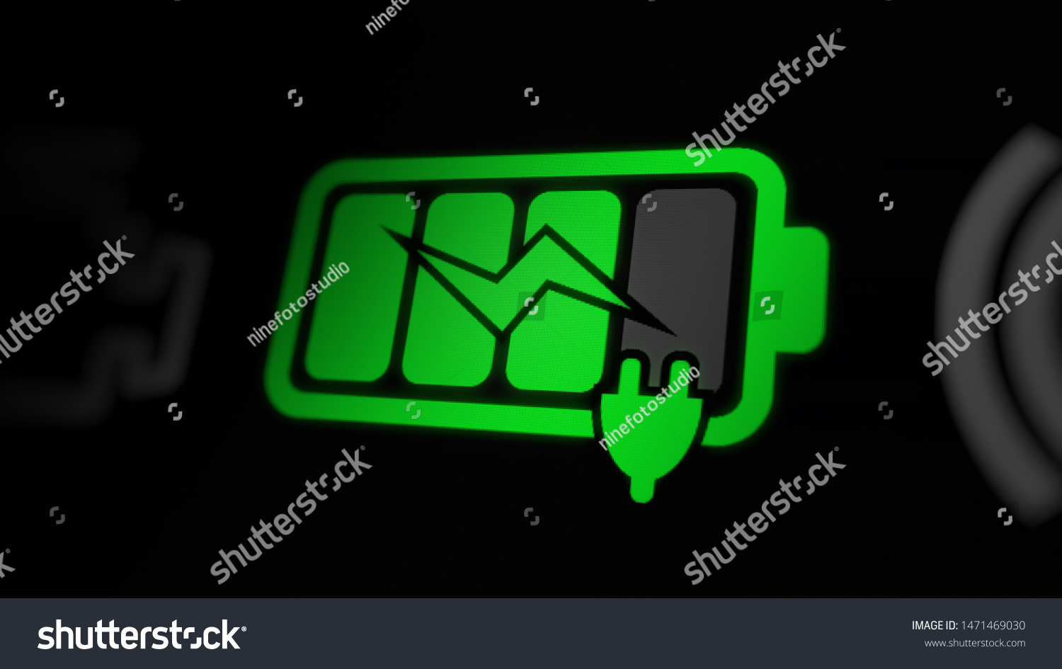 Battery Symbol Blinking Recharging On Car Stock Illustration 1471469030 ...