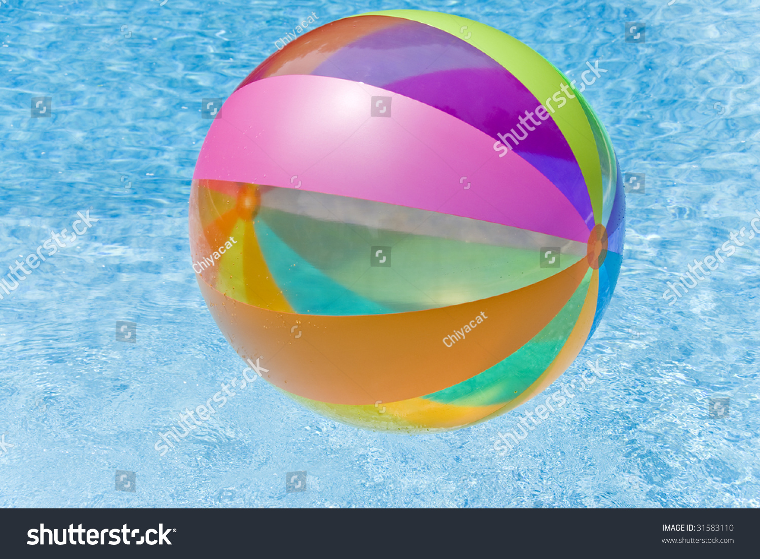 Beach Ball Floating In Swimming Pool Stock Photo 31583110 : Shutterstock