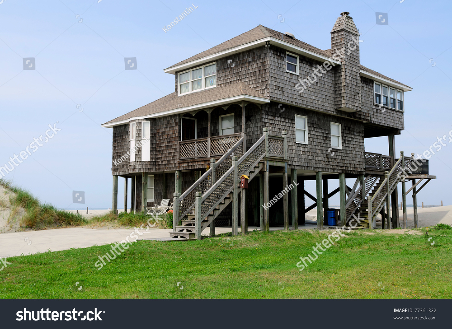 Beach House At North Carolina'S Atlantic Coast Stock Photo 77361322 ...