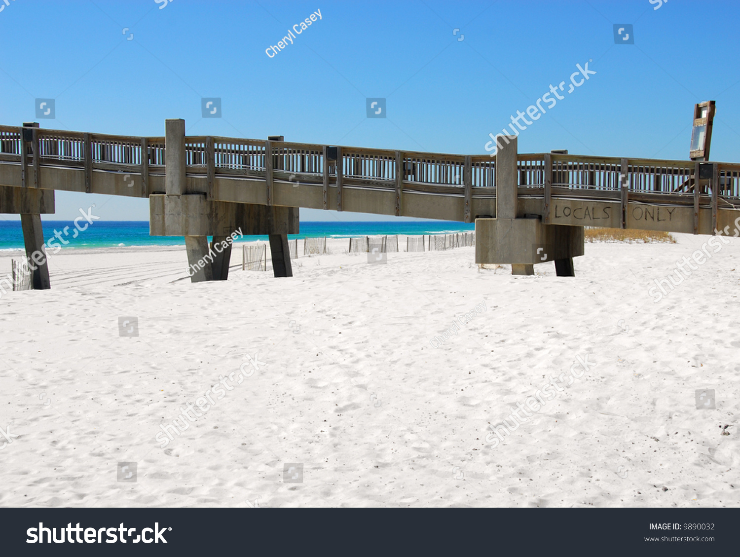 Beach Pier Pretty Ocean Locals Only Stock Photo Edit Now 9890032