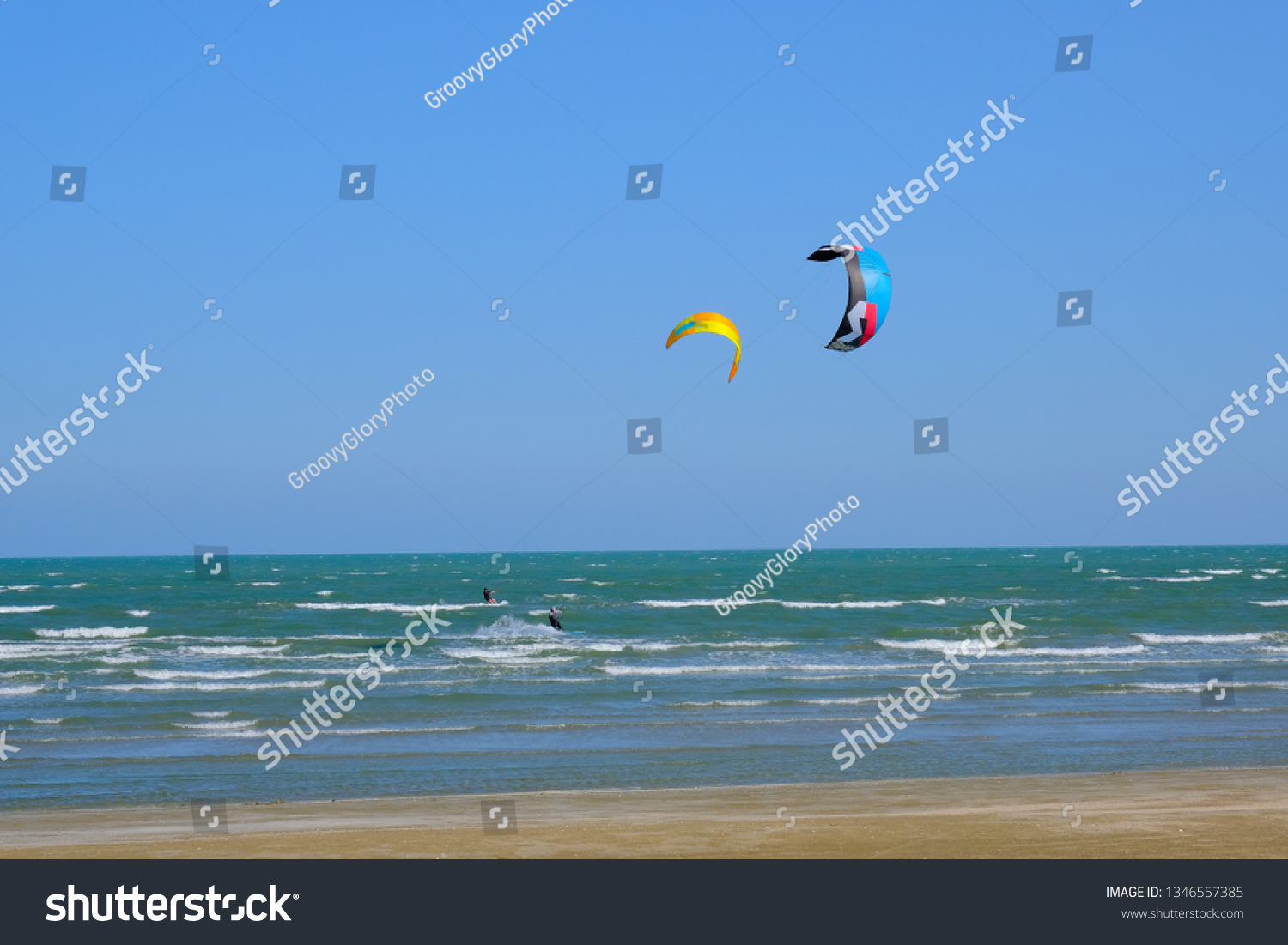 Beach Pranburi Huahin Kite Surfing Stock Photo Edit Now 1346557385