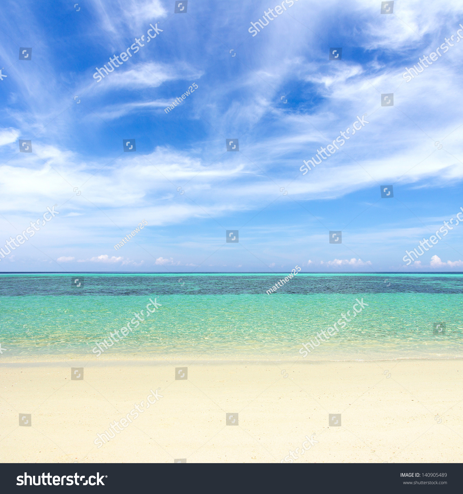 Beaches Crystal Clear Water Blue Sky Stock Photo Edit Now 140905489