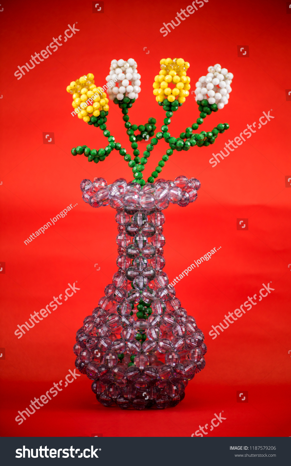 Beads Vase Beads Flower Stock Photo Edit Now 1187579206