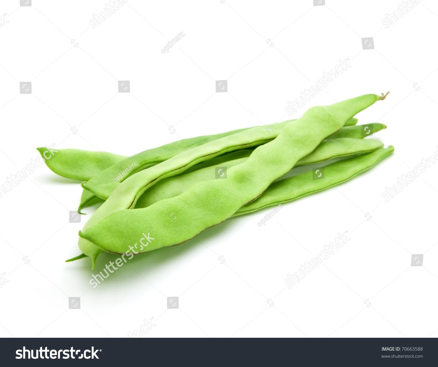 Beans In Pod Isolated On White. Common Flat Pod Bean. Stock Photo ...