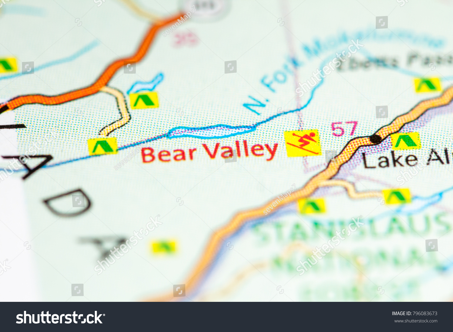 Bear Valley California Usa On Map Stock Photo Edit Now 796083673