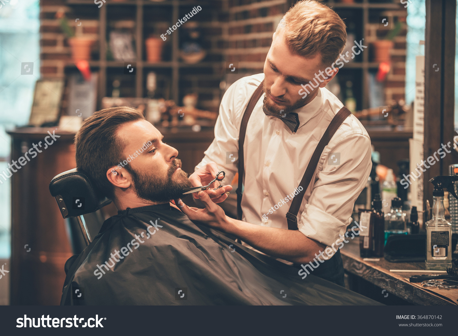 Beard Grooming Side View Young Bearded Stock Photo Edit Now