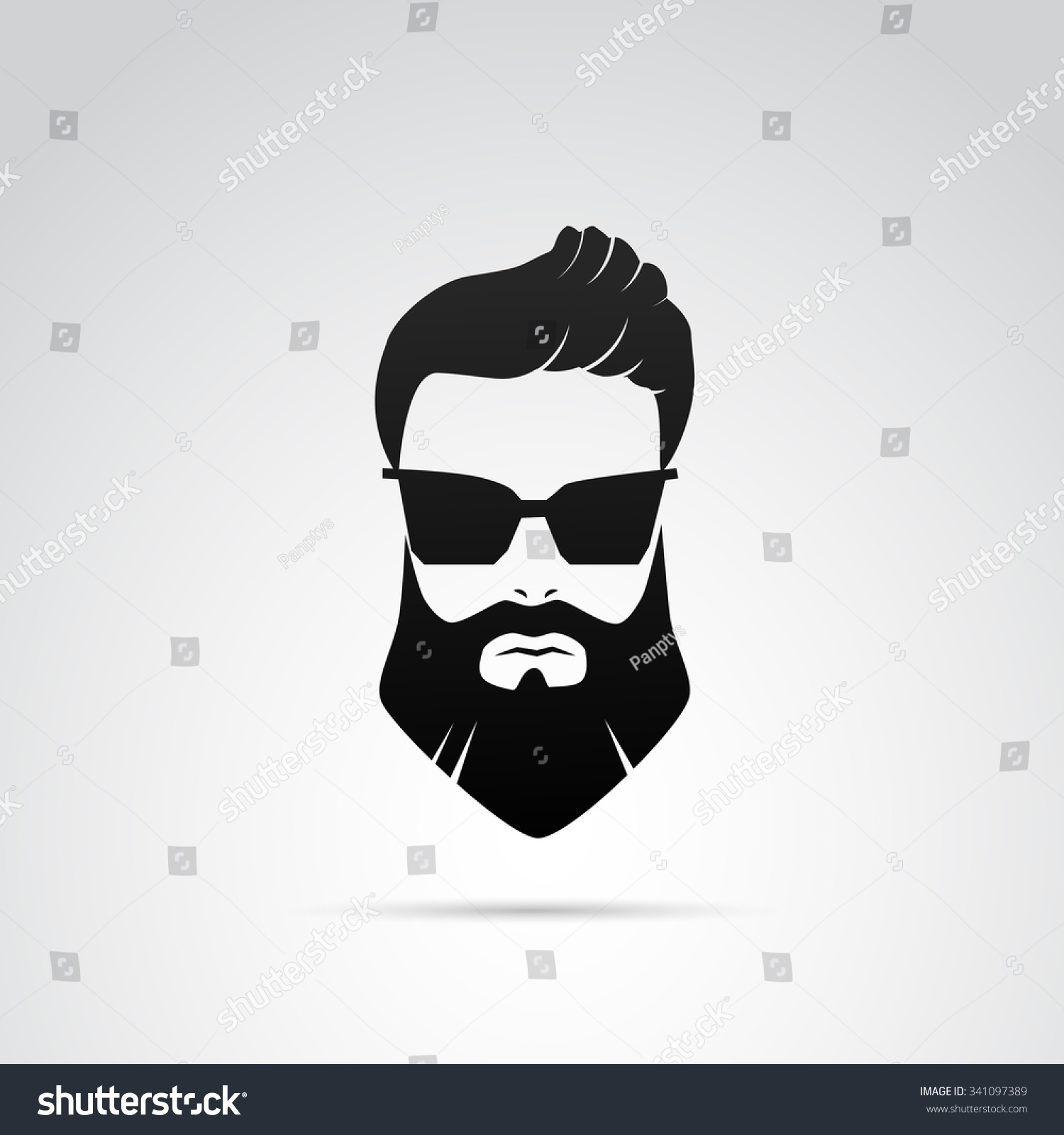 Beard Icon Isolated On White Background. Stock Photo 341097389