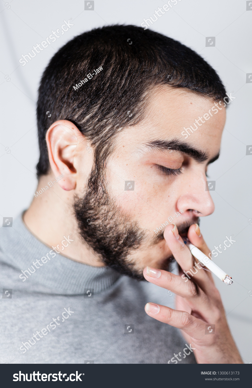 Bearded Puerto Rican Male Vertical Profile Stock Photo Edit Now