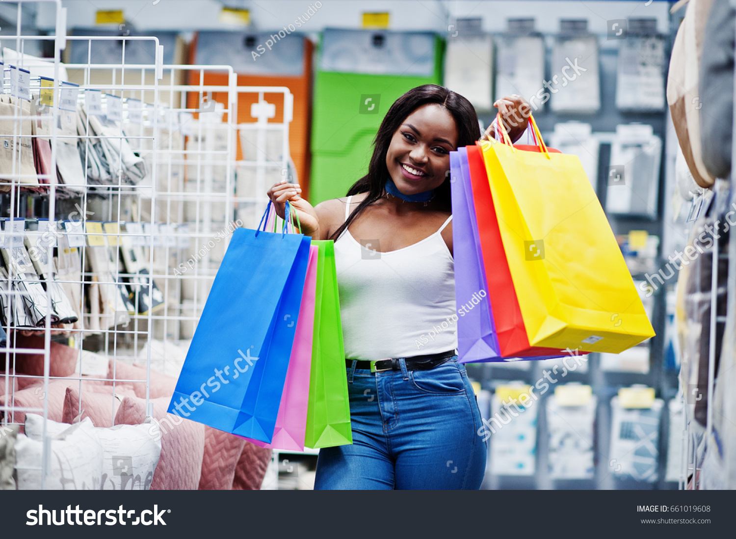 6,778 Black lady carrying shopping bags Images, Stock Photos & Vectors ...