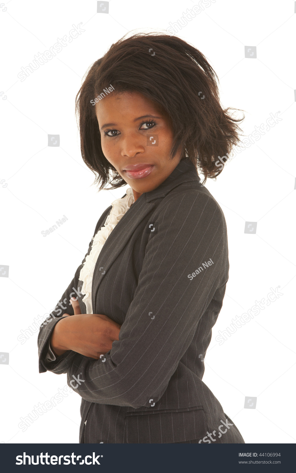 Beautiful African Businesswoman Short Hair Black Stock Photo Edit Now 44106994