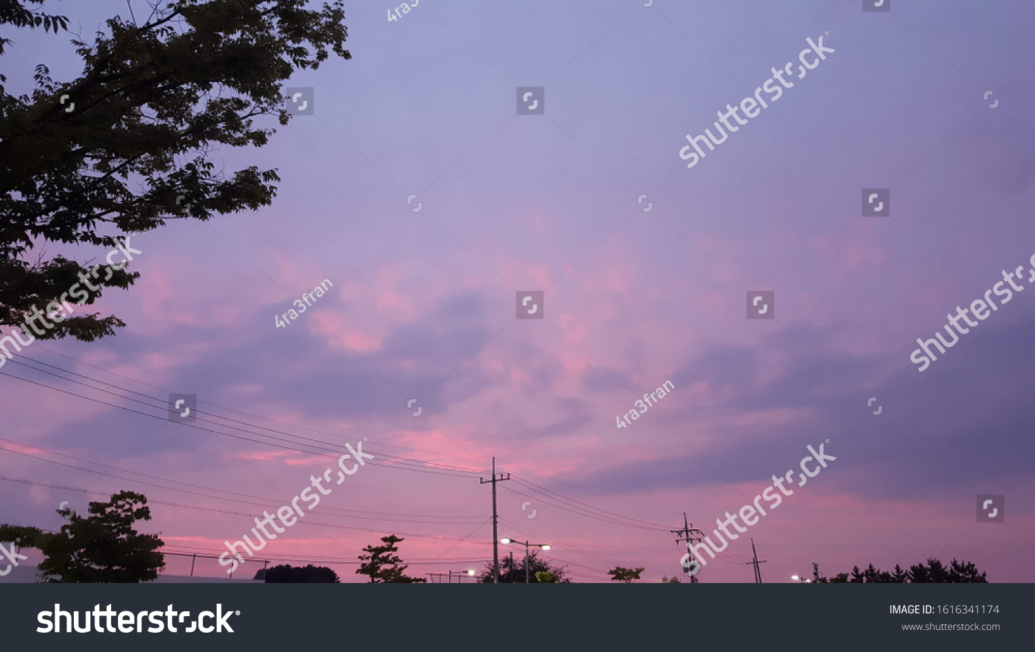 Beautiful Aesthetic Pink Purple Evening Sky Stock Photo Edit Now