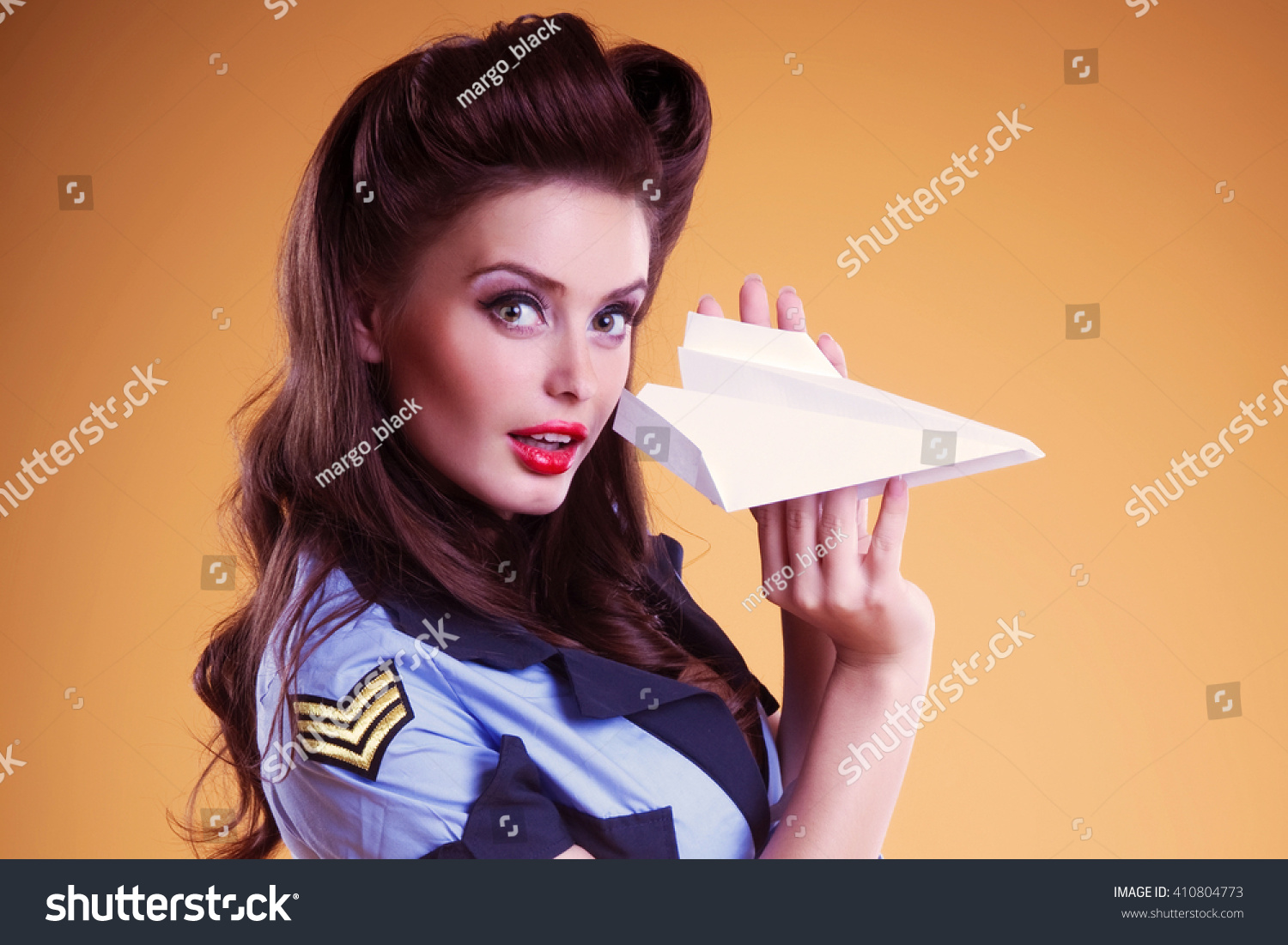 Beautiful Sexy Woman Retro Makeup Hairstyle Stock Photo Edit Now