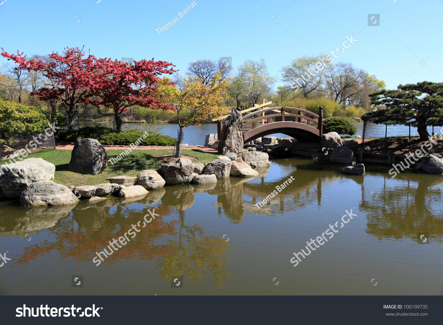 Beautiful Tranquil Osaka Japanese Garden Chicago Stock Photo Edit