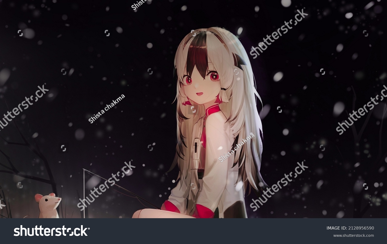 Beautiful Anime Girl Fantasy Digital Art Stock Illustration 2128956590 Beautiful Anime Girl Fantasy Digital Art Stock Illustration 2128956590