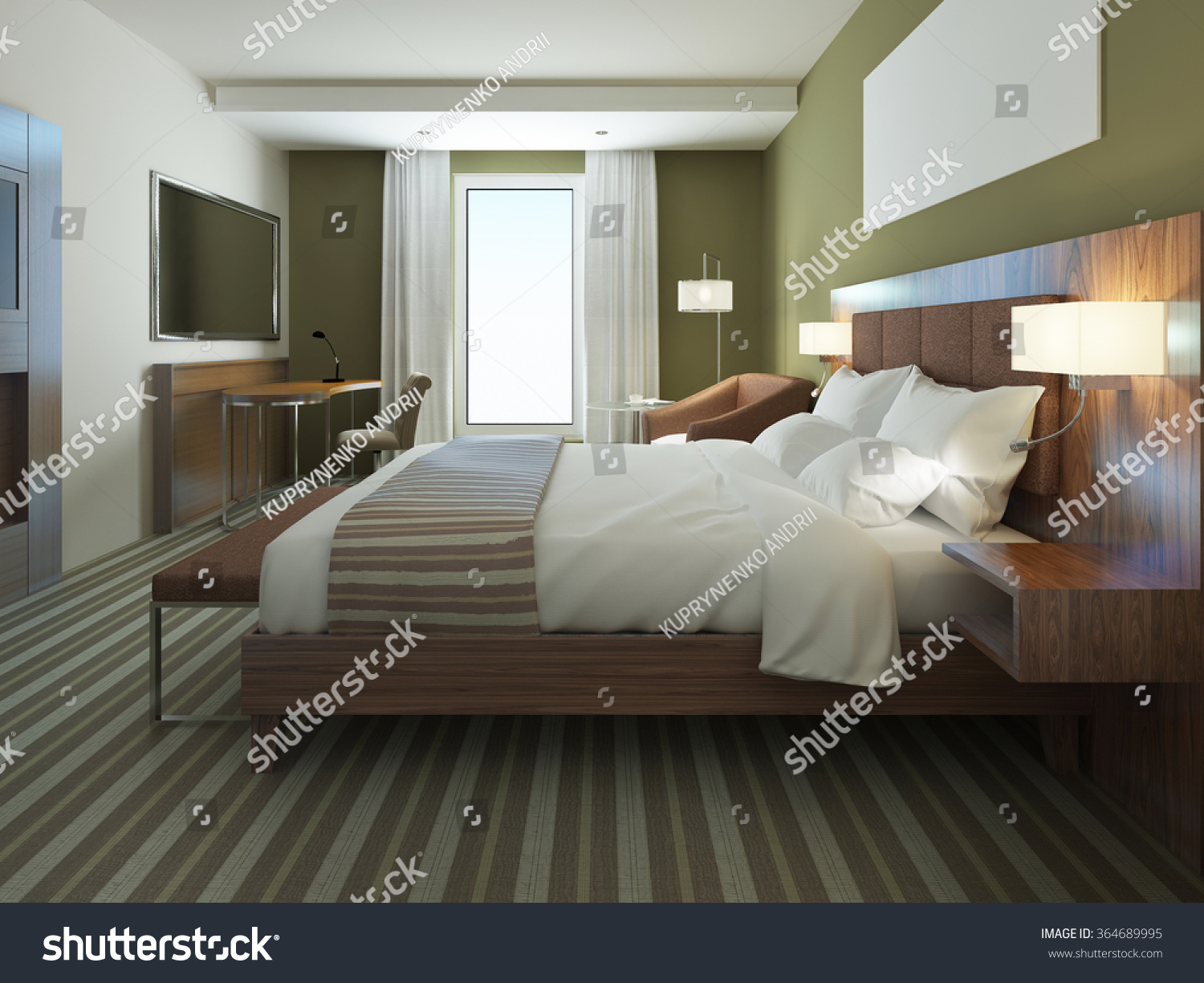 Beautiful Apartment Furnished Comfortable Bedroom Brown