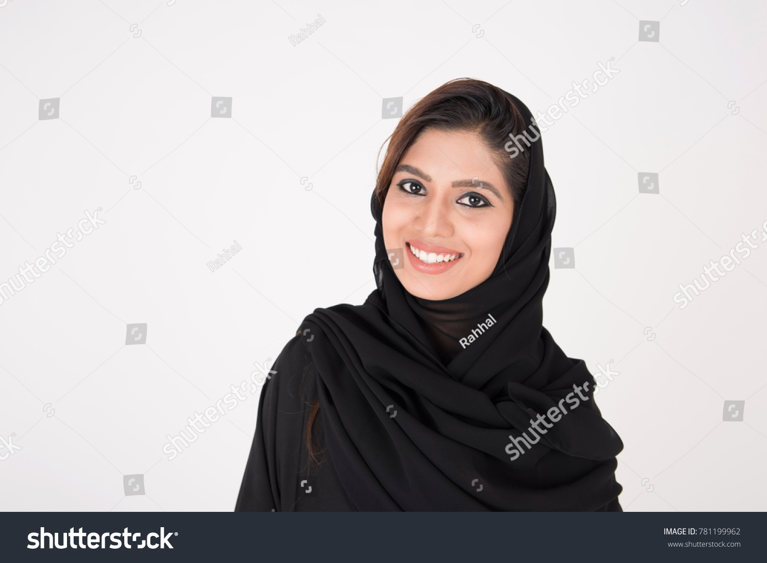 Beautiful Arab Girl On White Background Stock Photo 781199962 ...