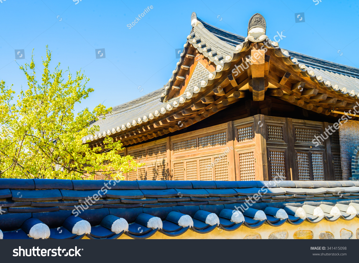 Beautiful Architecture Namsangol Hanok Village Seoul Stock - 