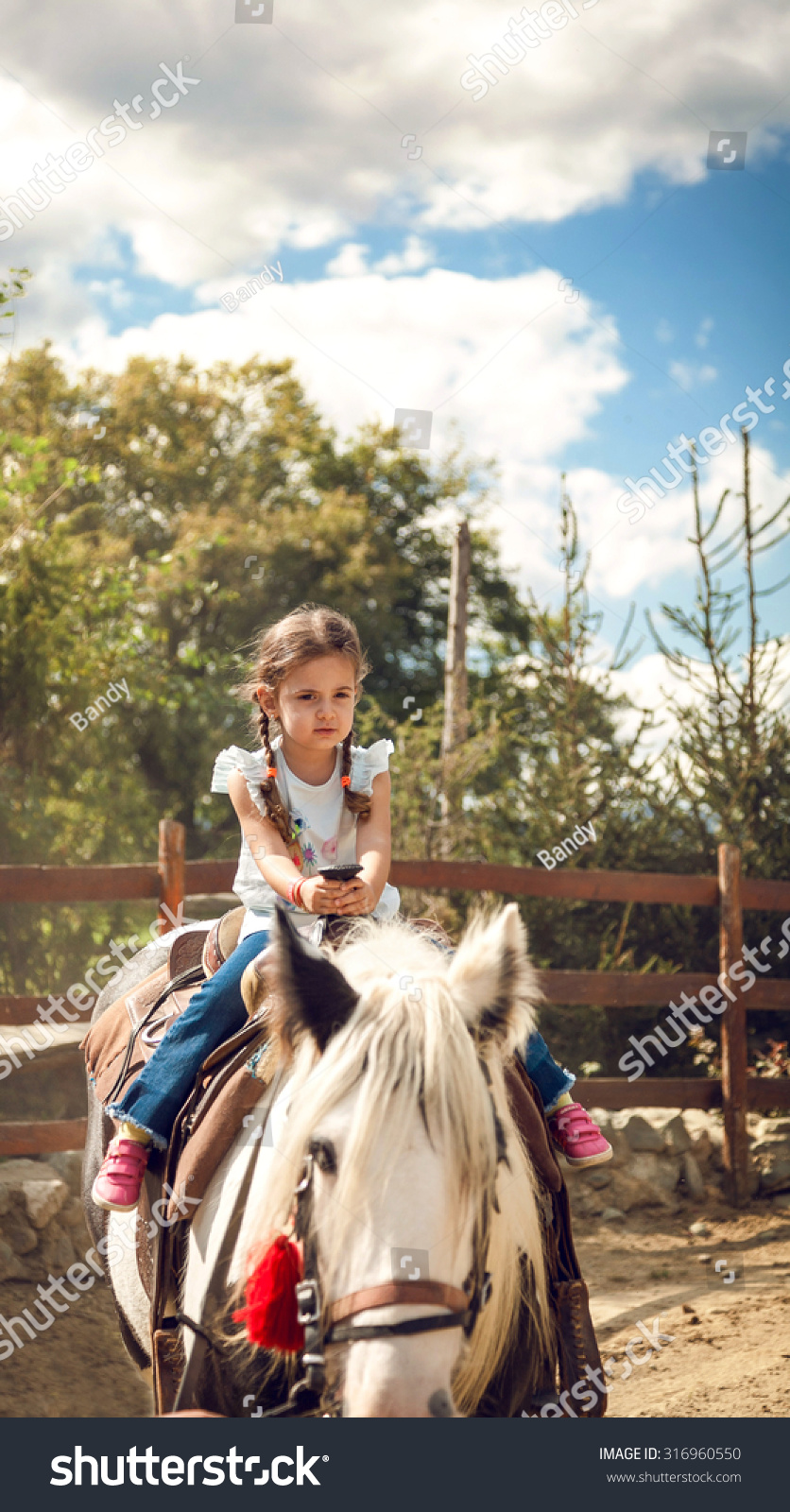 baby riding horse
