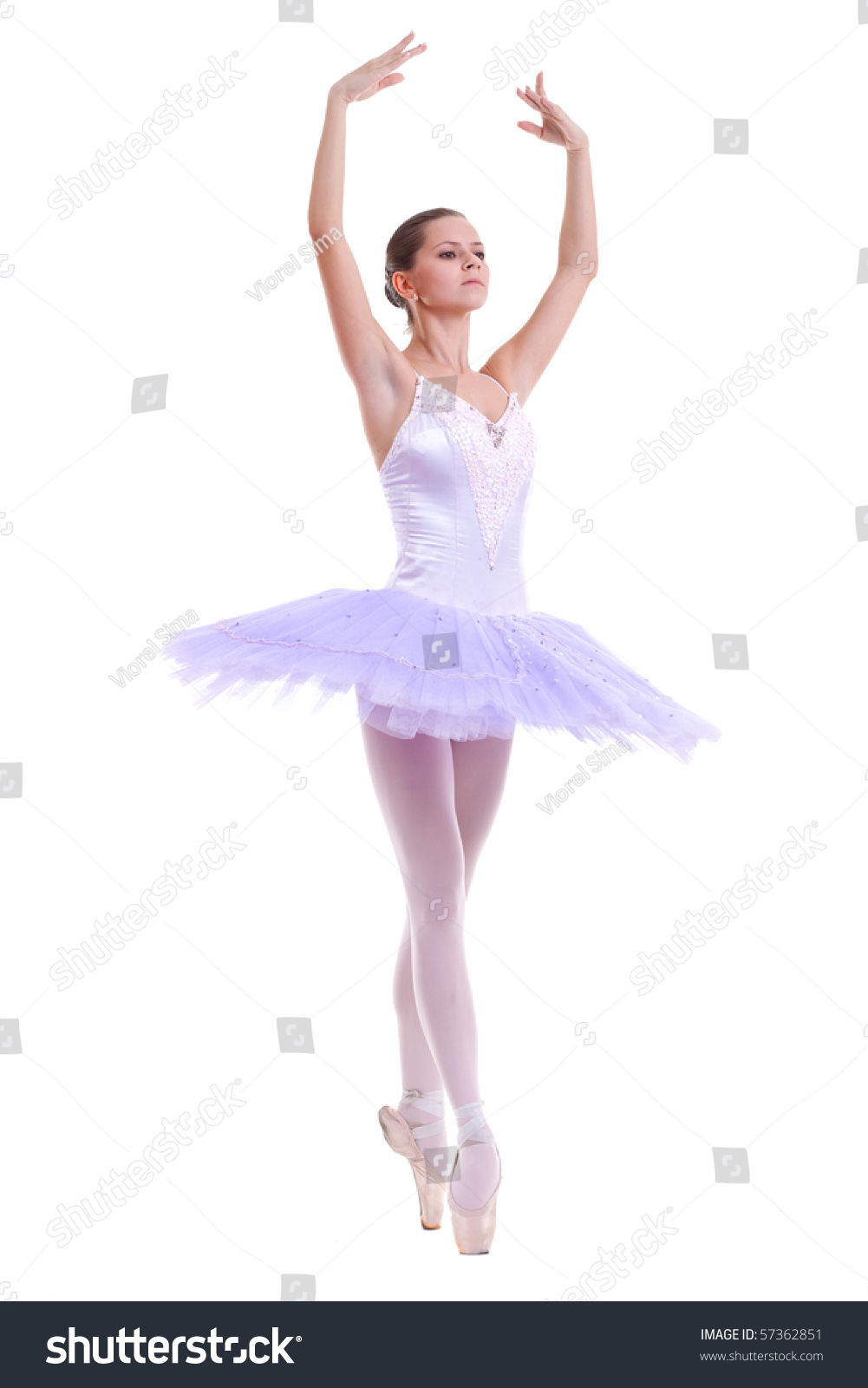 Beautiful Ballerina Dancer Making Ballet Pose Stock Photo 57362851 ...