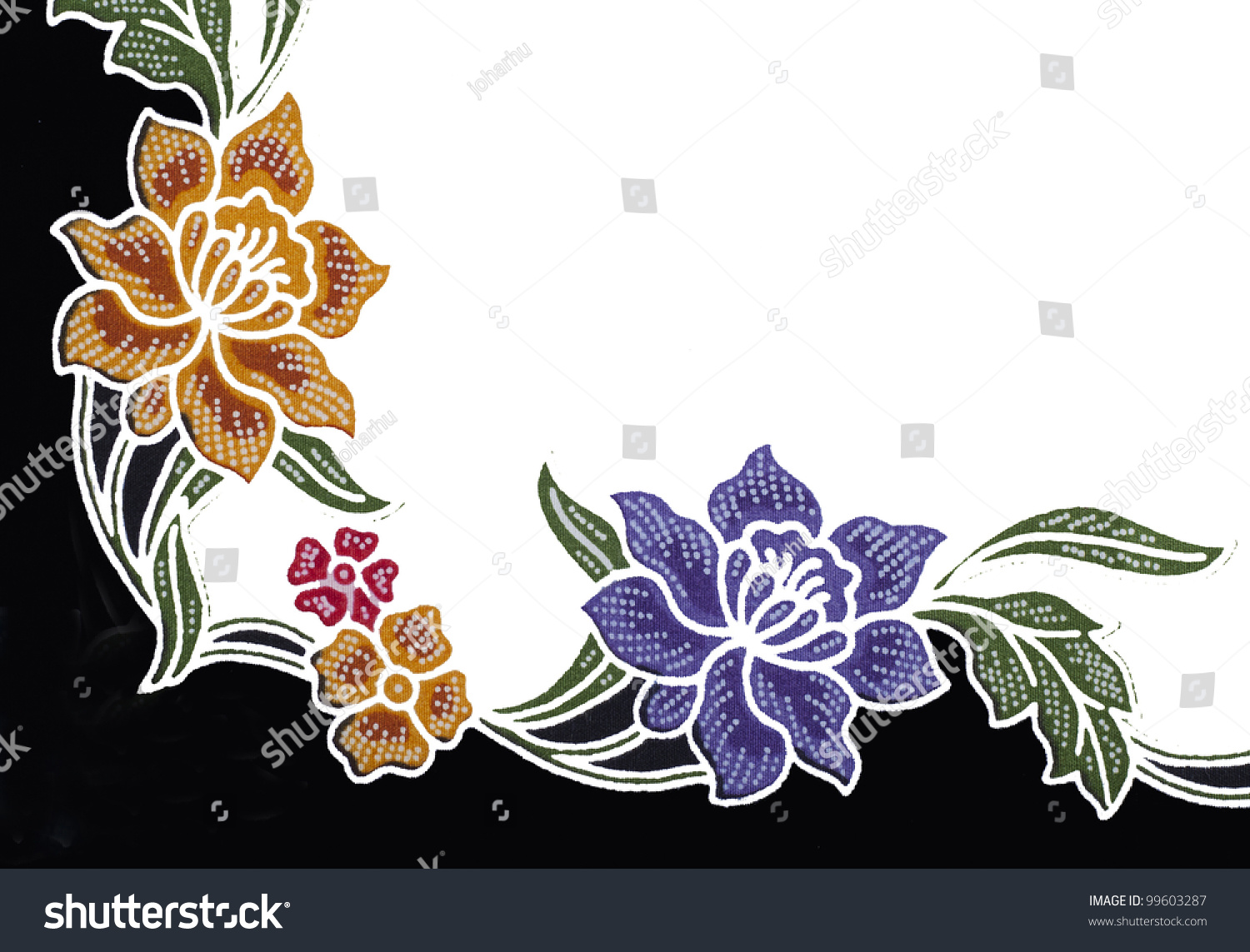 Beautiful Batik Patterns That Become Border Stock Photo 