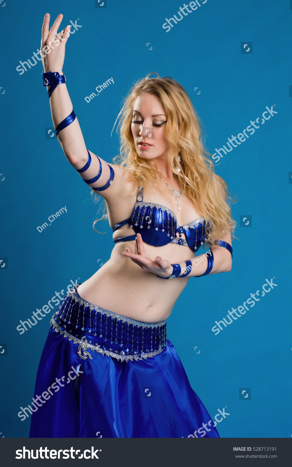 Beautiful Belly Dancer Blue Suit Dance Stock Photo 528713191 | Shutterstock