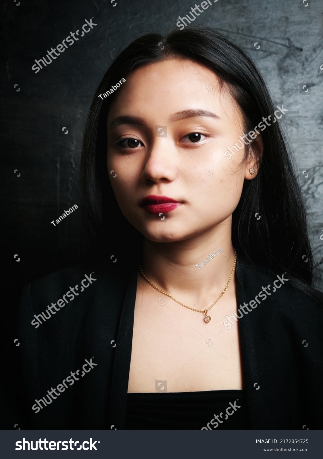 Beautiful Black Hair Asian Woman Wearing Stock Photo 2172854725 ...