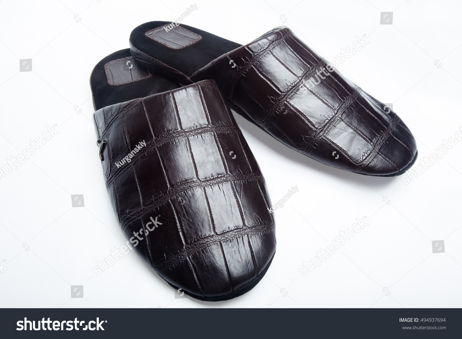crocodile skin slippers