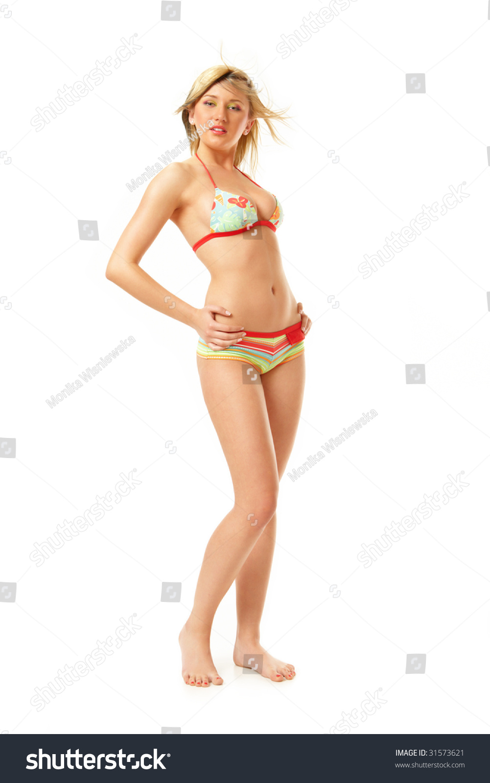 girl wearing swimming costume