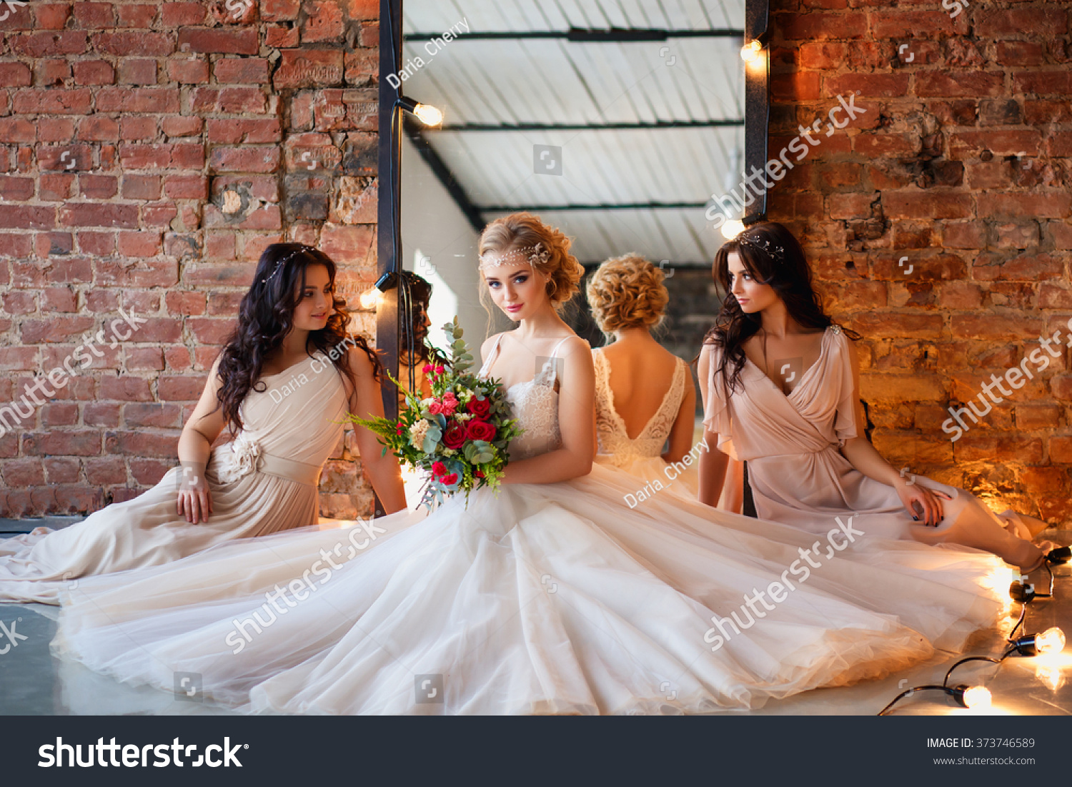 Beautiful Blonde Bride Luxury Wedding Dress Stock Photo Edit Now