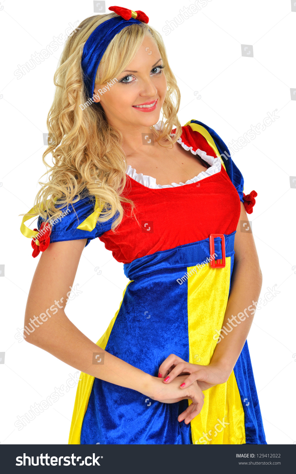 Beautiful Blonde Woman Masquerade Snow White Stock Photo Edit Now