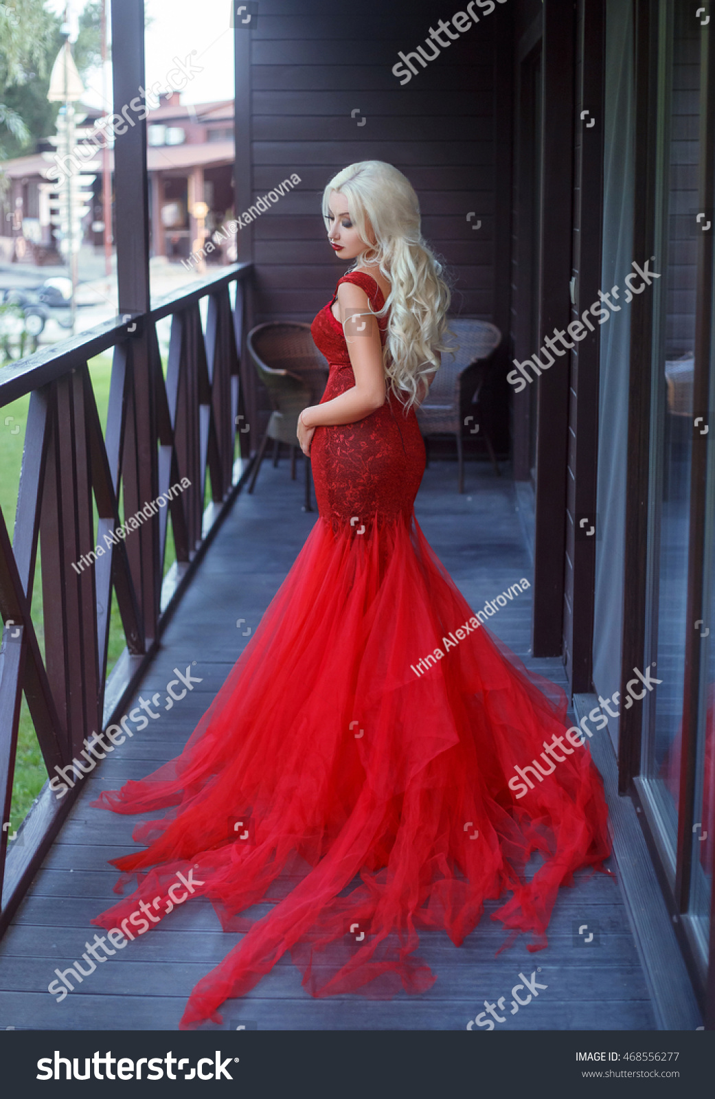Beautiful Blonde Woman Long Hair Elegant Stock Photo Edit Now
