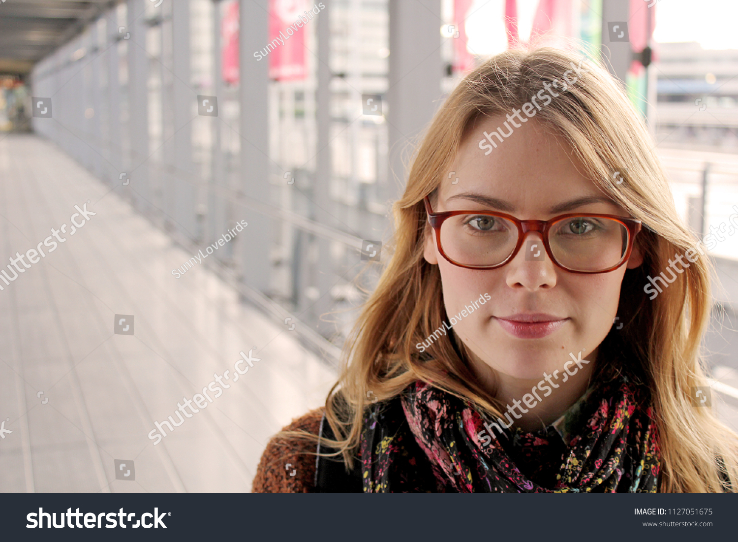 Beautiful Blonde Woman Taking Selfie Smiling Stock Photo Edit Now