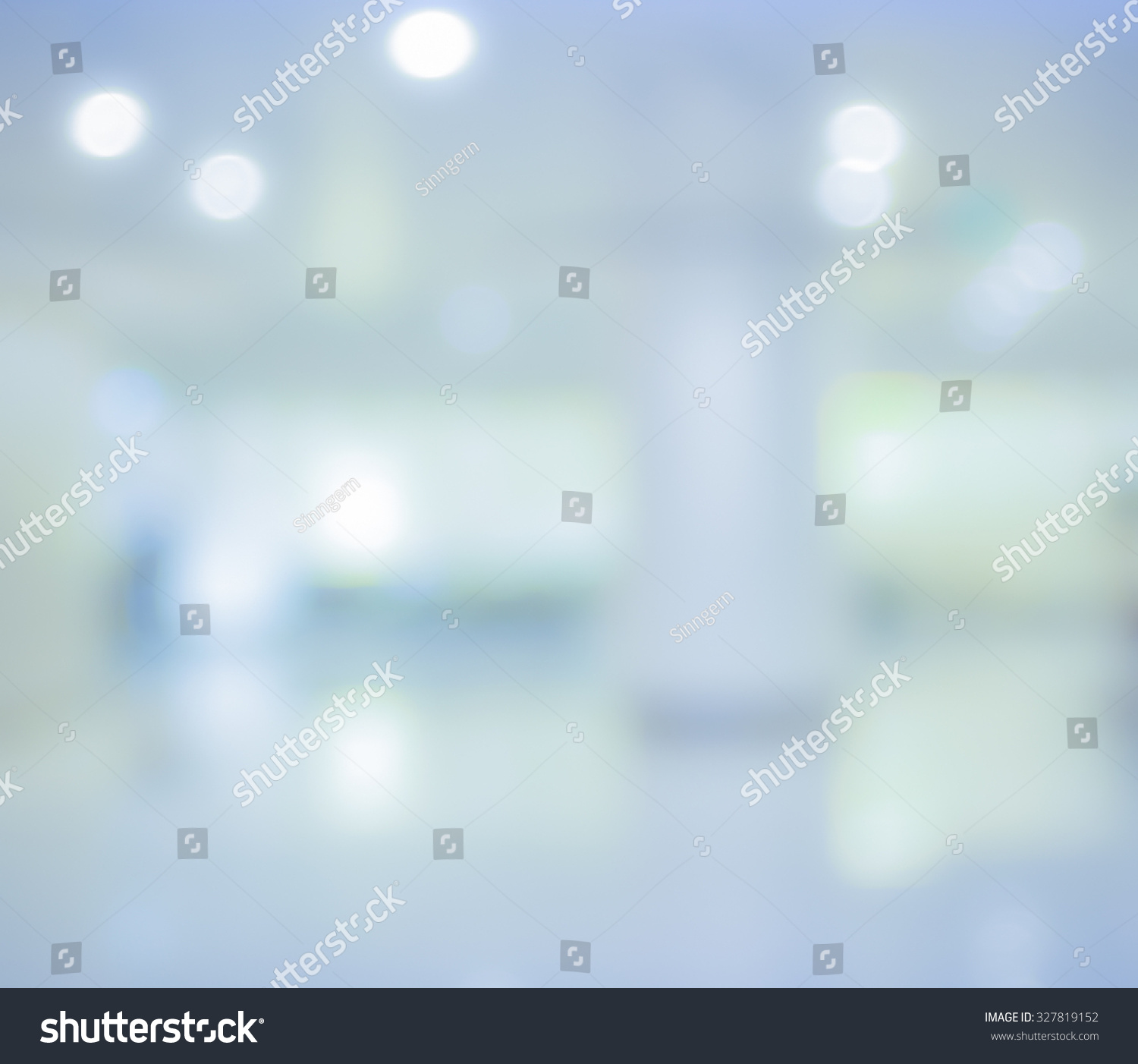 Beautiful Blue Blurred Office Building Background With Light Bokeh ...