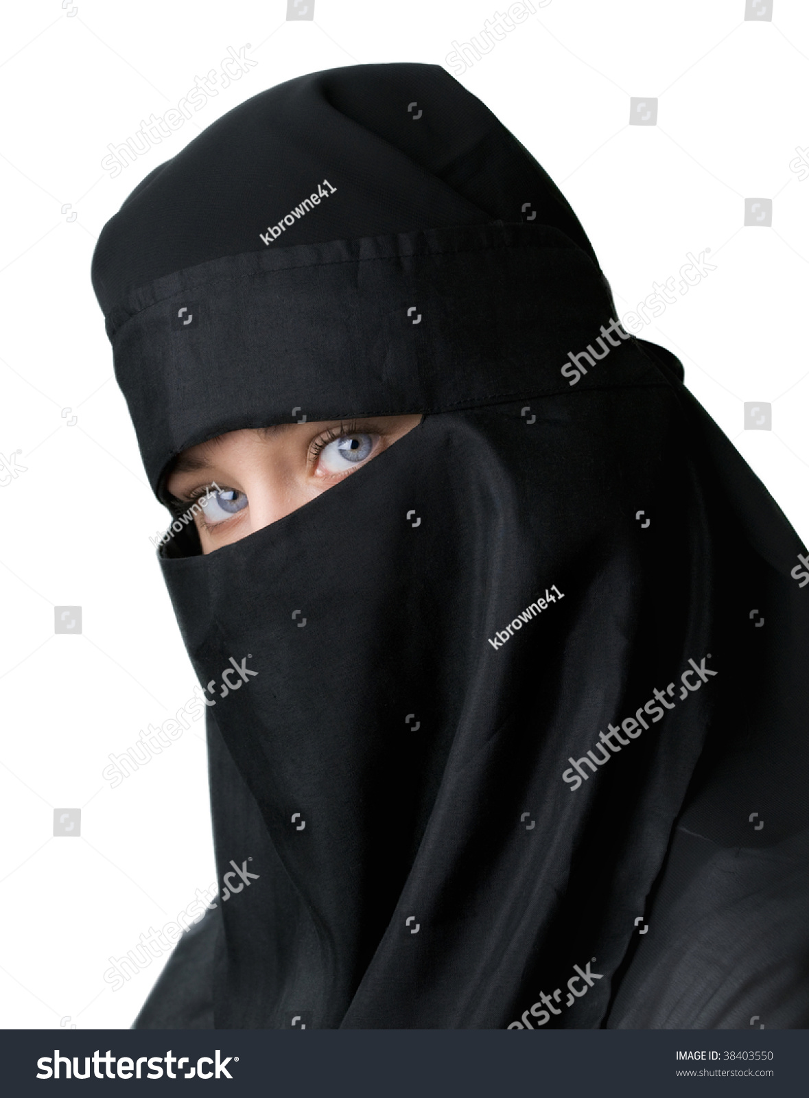 Beautiful Blue Eyed Woman Traditional Niqab Stock Photo 38403550 ...