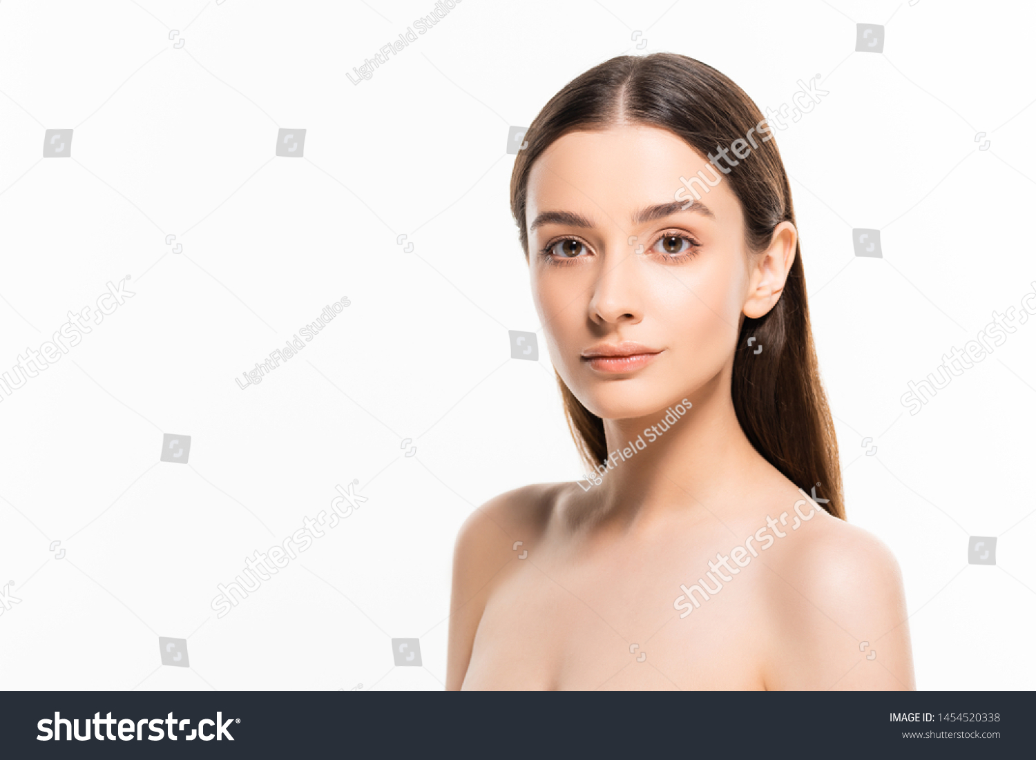 Beautiful Brunette Naked Woman Perfect Skin Foto Stock 1454520338 Shutterstock