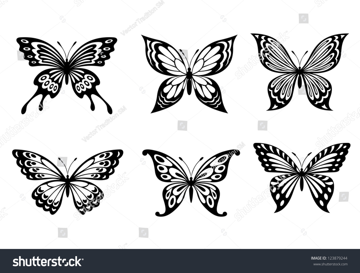 beautiful butterflies monochrome style tattoo design stock beautiful butterflies monochrome style tattoo design stock