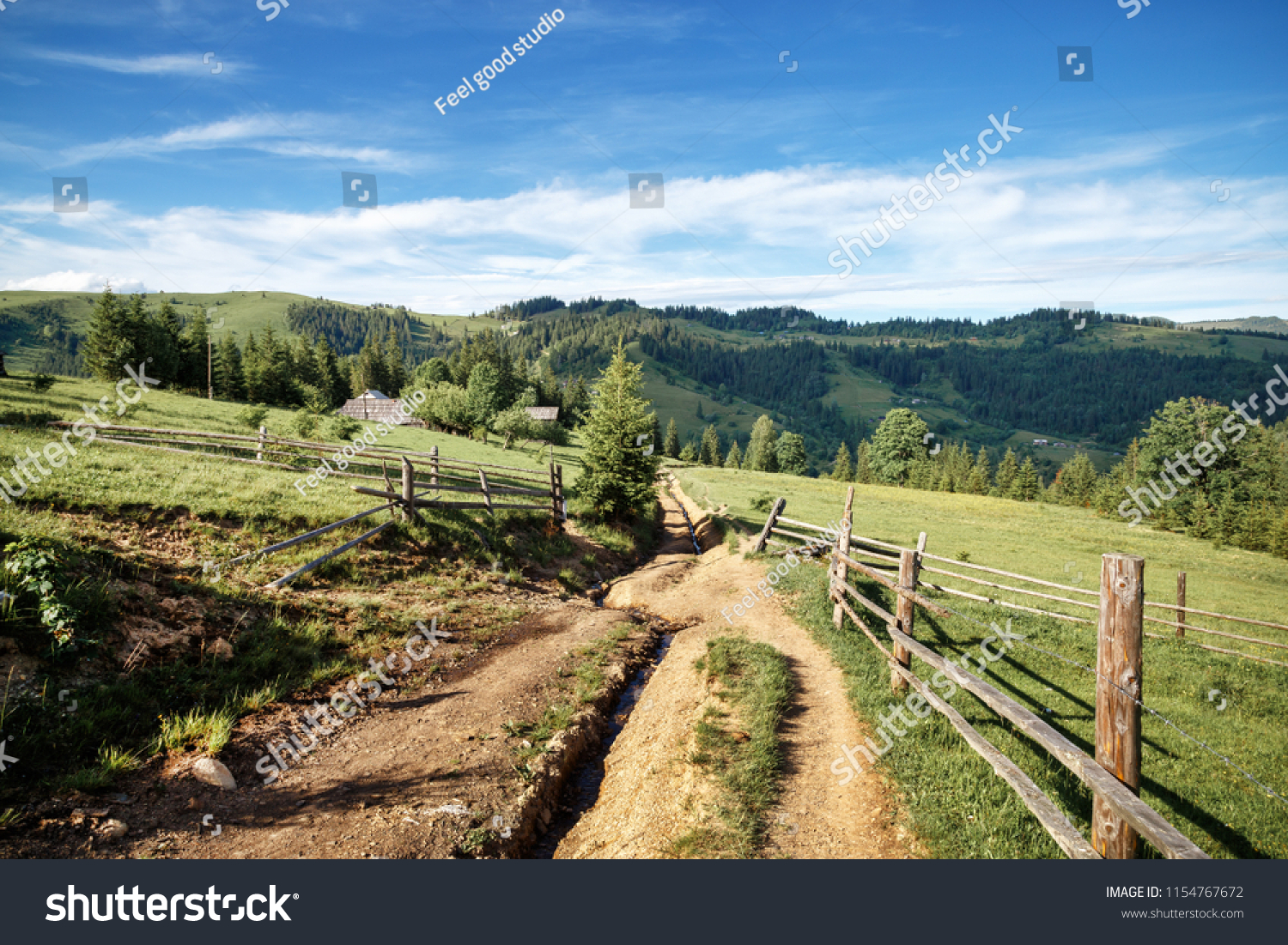 Beautiful Carpathian Mountains Located Ukraine Segment Stock Photo Edit Now 1154767672