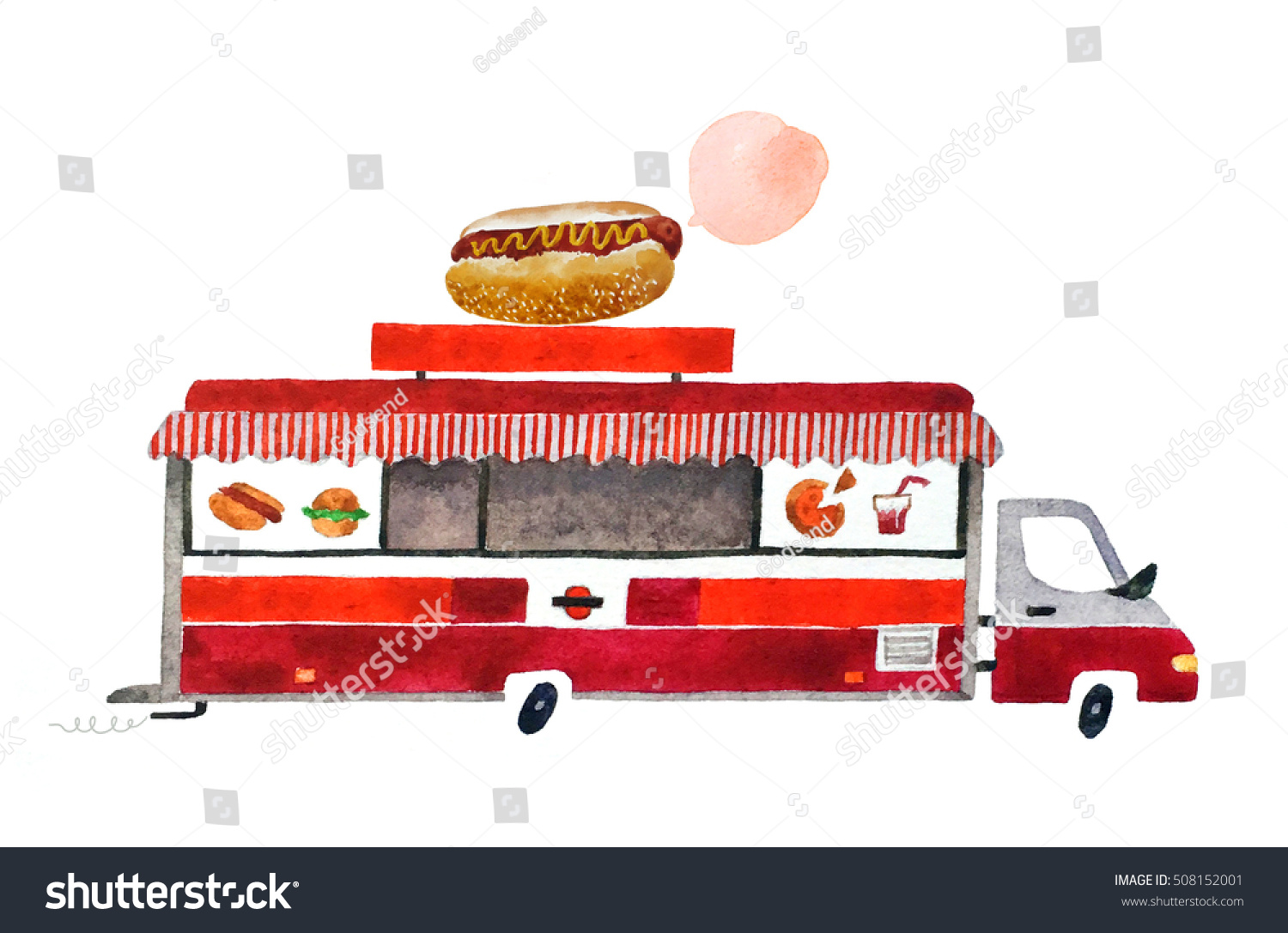 Beautiful Cartoon Food Track Isolated On のイラスト素材 Beautiful Cartoon Food Track Isolated On のイラスト素材