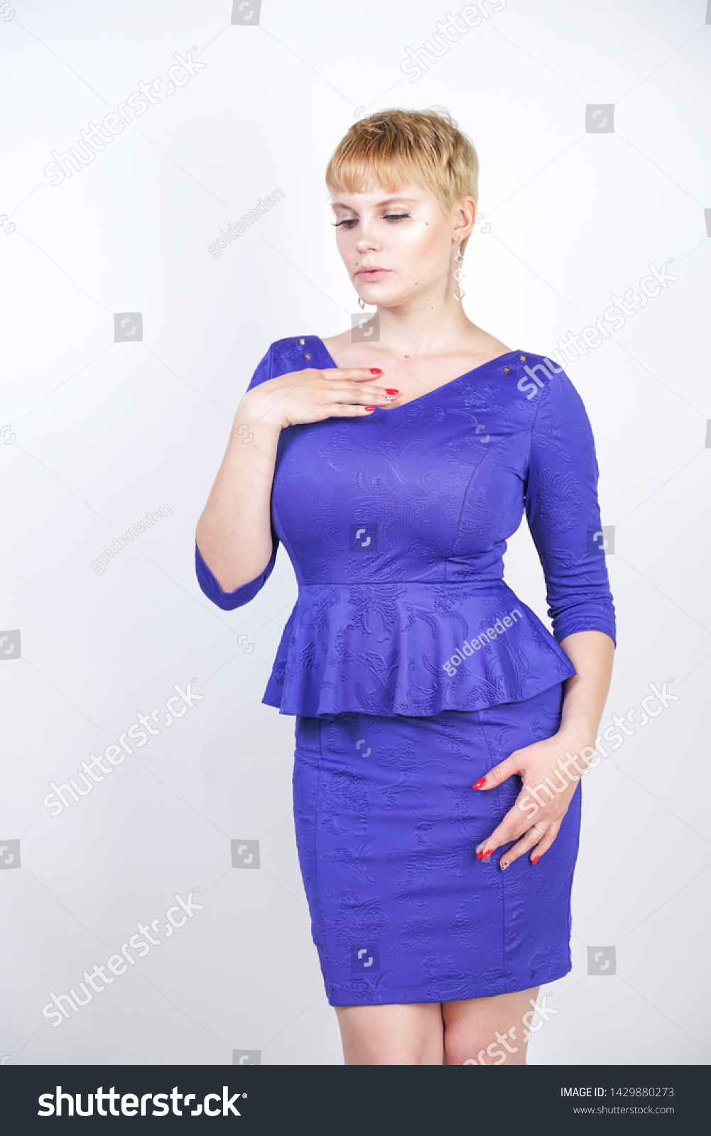 Beautiful Caucasian Girl Short Hair Plus Stock Photo Edit Now