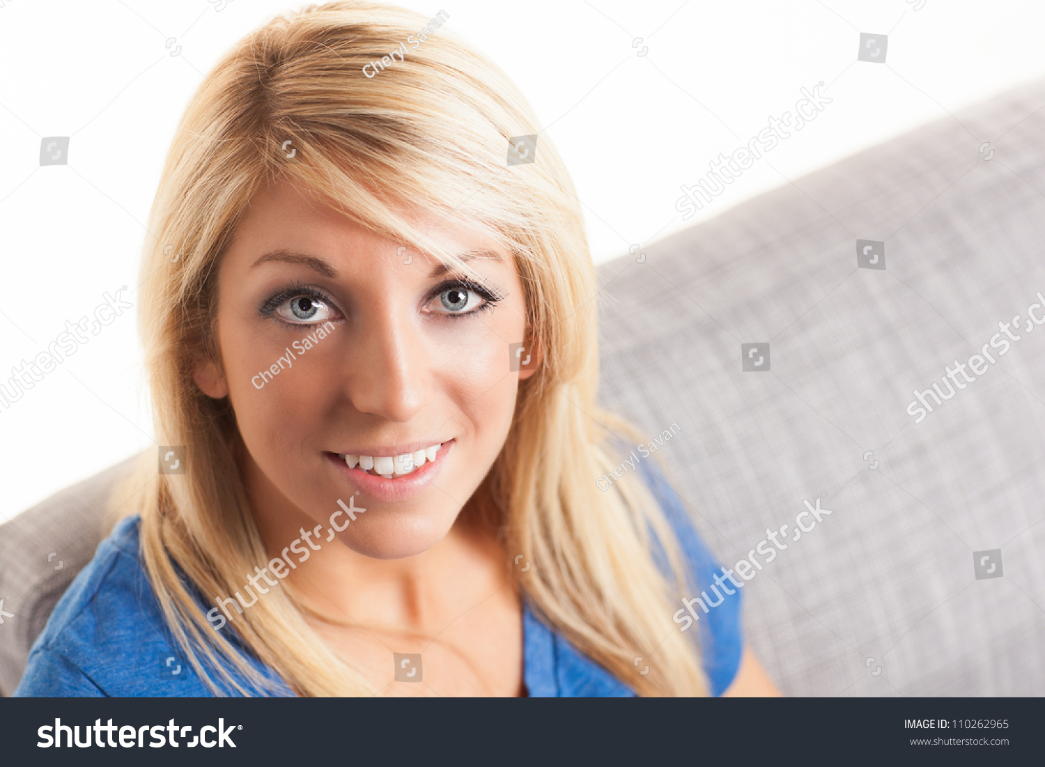 Beautiful Caucasian Woman Blond Hair Relaxing Stock Photo Edit