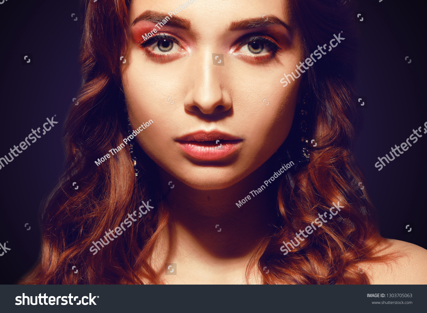 Beautiful Caucasian Woman Short Brown Curly Stock Photo Edit Now