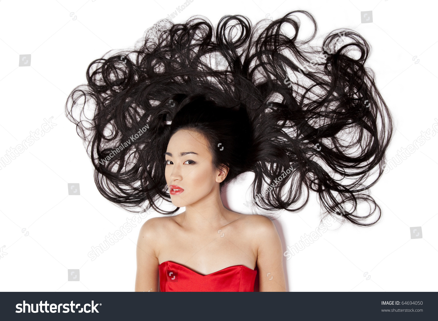 Beautiful Chinese Woman Lying Down On Stock Photo Edit Now 64694050