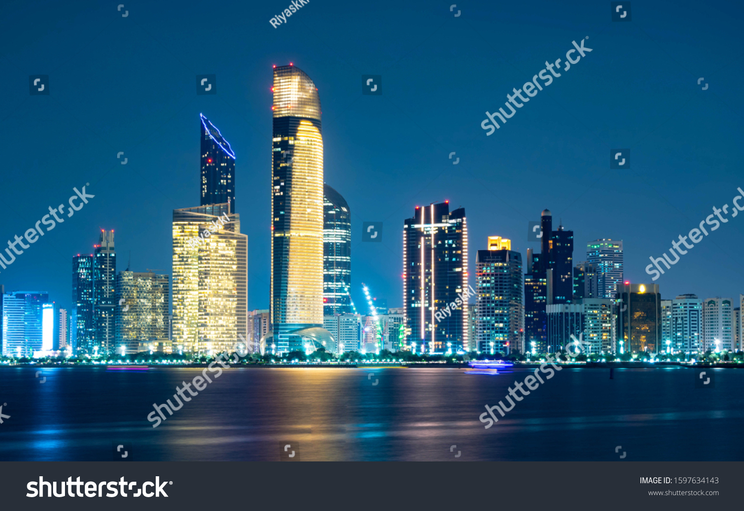 Beautiful City Night View Abu Dhabi Stock Photo 1597634143 | Shutterstock