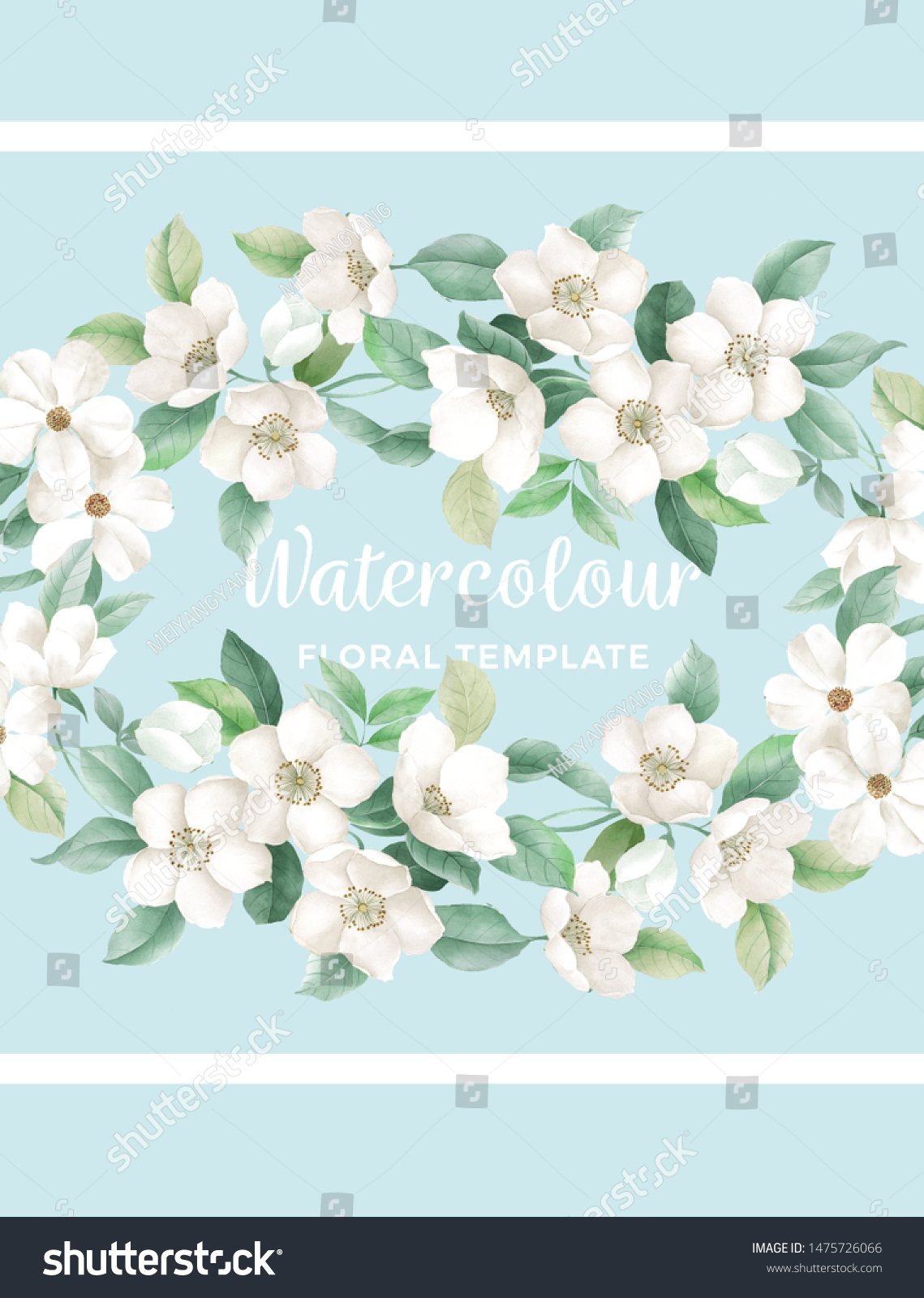 Beautiful Combination Small White Flowers Very Stock