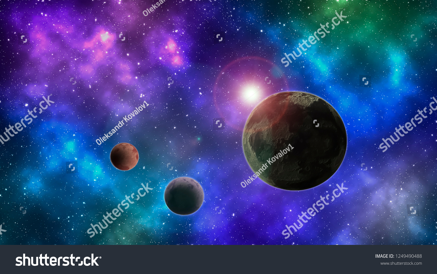 Beautiful Cosmos Wallpaper Art Space Texture Stock Illustration