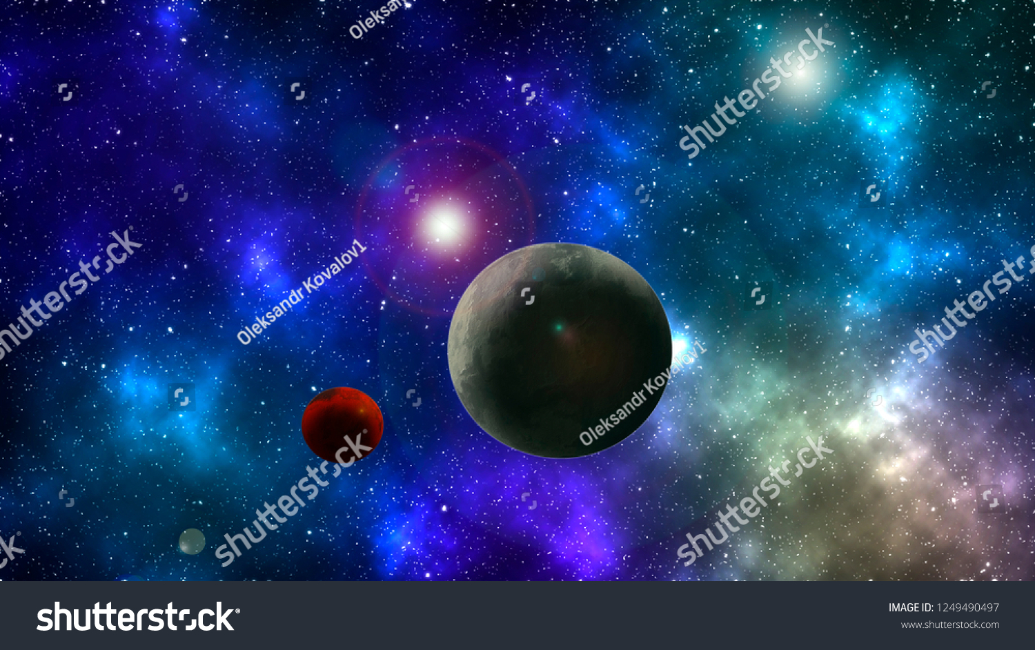 Beautiful Cosmos Wallpaper Art Space Texture Stock Illustration