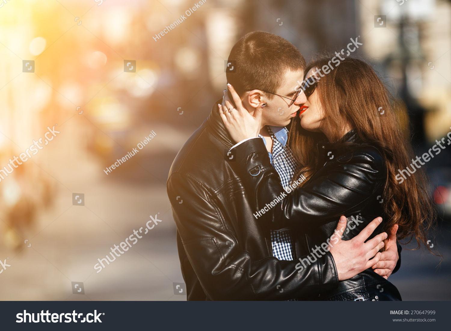 Beautiful Couple Posing On A City Street Stock Photo 270647999 ...