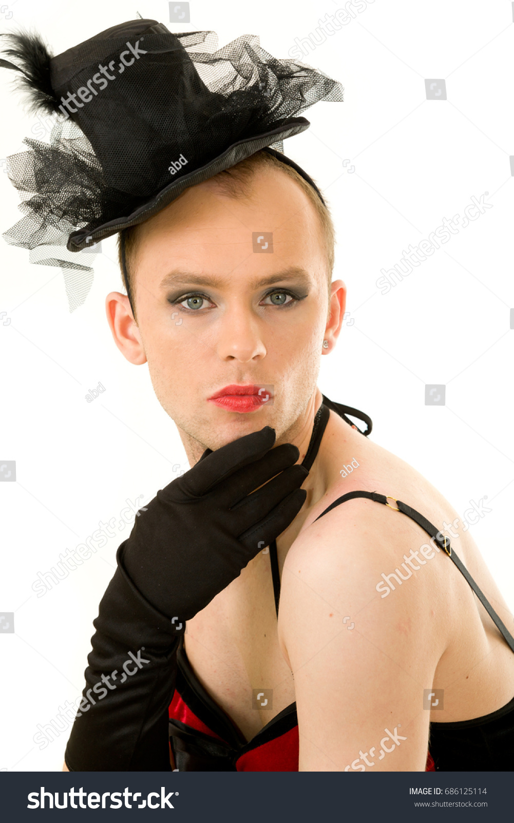 Beautiful Cross Dresser Wearing Nice Dress People Stock Image