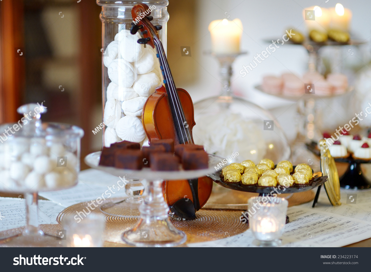 Beautiful Desserts Sweets Candy Table Wedding Stock Photo Edit